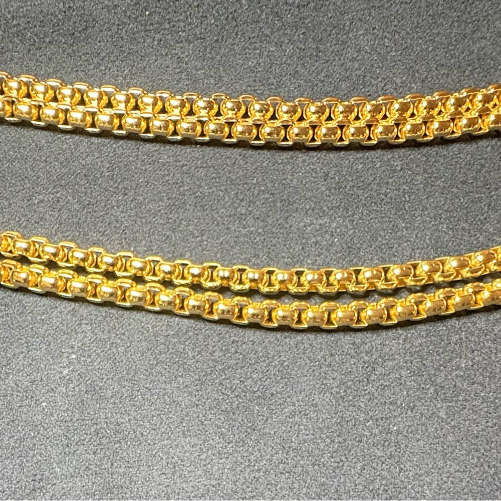 24K Gold-Plated Box Necklace NWOT
